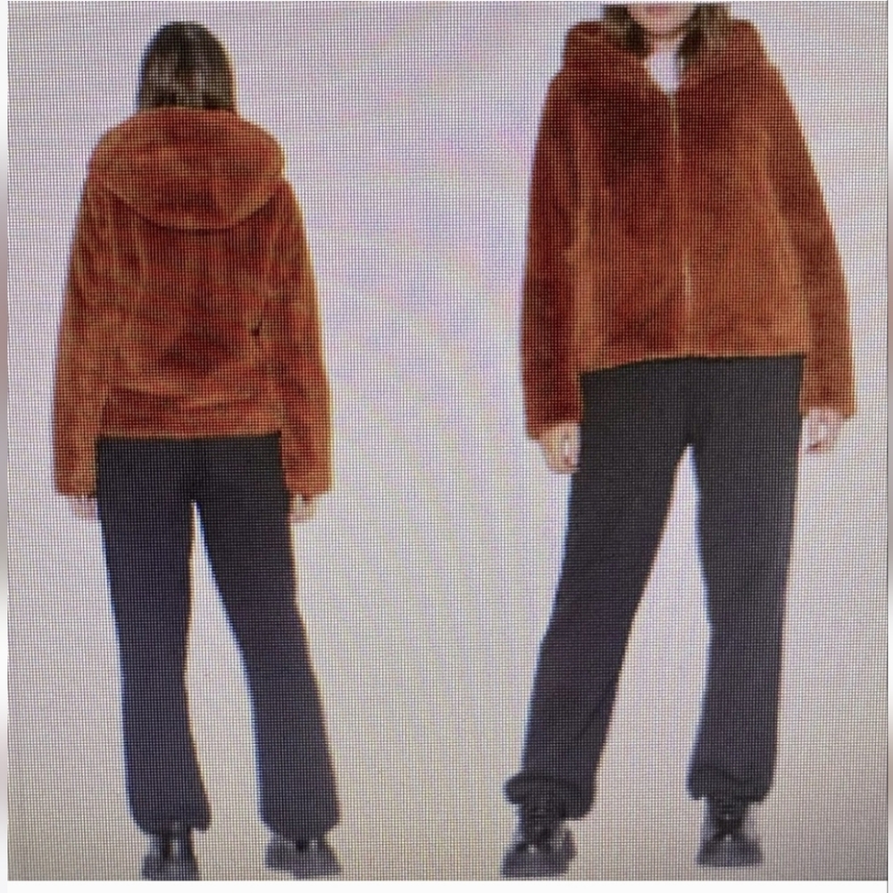 Rachel Zoe, hooded Teddy zip up faux fur Teddyjacket Sz M - Picture 7 of 7